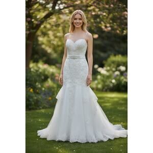 JULIET MERMAID STRAPLESS WEDDING DRESS SIZE XSMALL NWT